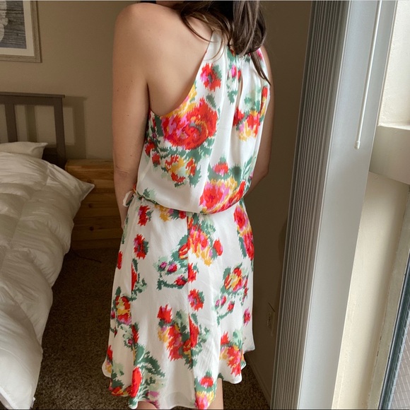Joie waist tie floral sleeveless silk dress - Picture 3 of 6